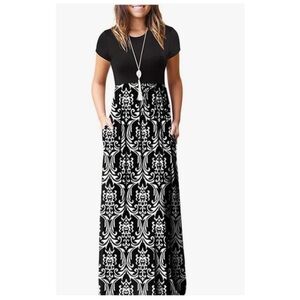 Elegant Black and White Maxi Dress